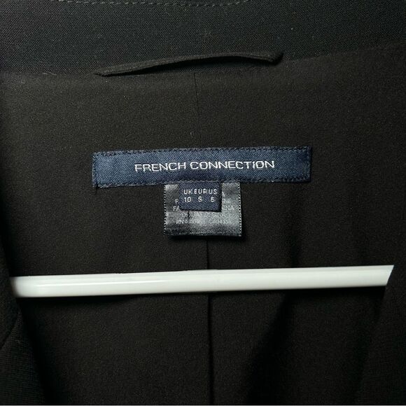 French connection black with gold accent blazer women’s size small 6 - Picture 8 of 11